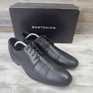 Bostonian 26053 Men Size 10.5 M Dress Shoes Cap Toe Leather Oxford Black